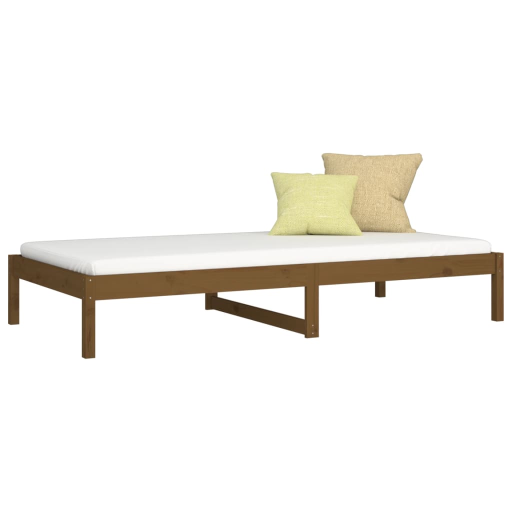 vidaXL Sofá cama madera maciza de pino marrón miel 90x200 cm