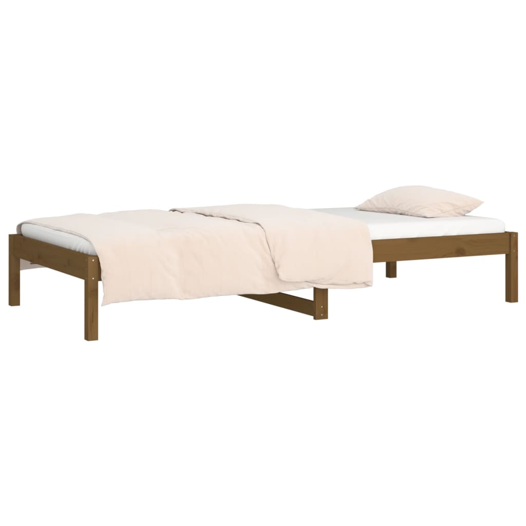 vidaXL Sofá cama madera maciza de pino marrón miel 90x200 cm