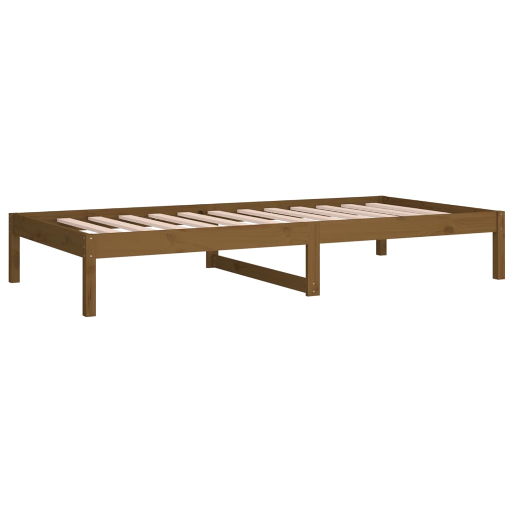 vidaXL Sofá cama madera maciza de pino marrón miel 90x200 cm