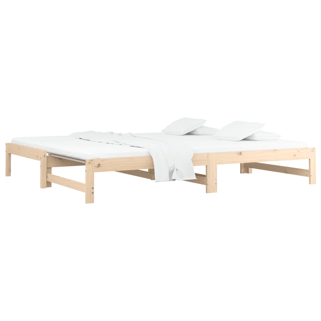 vidaXL Sofá cama extraíble madera maciza de pino 2x(80x200) cm