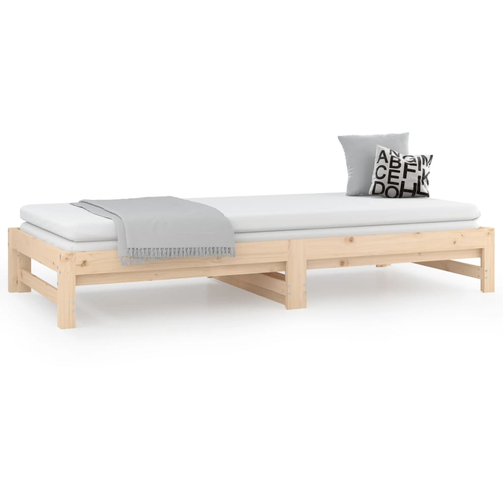 vidaXL Sofá cama extraíble madera maciza de pino 2x(80x200) cm