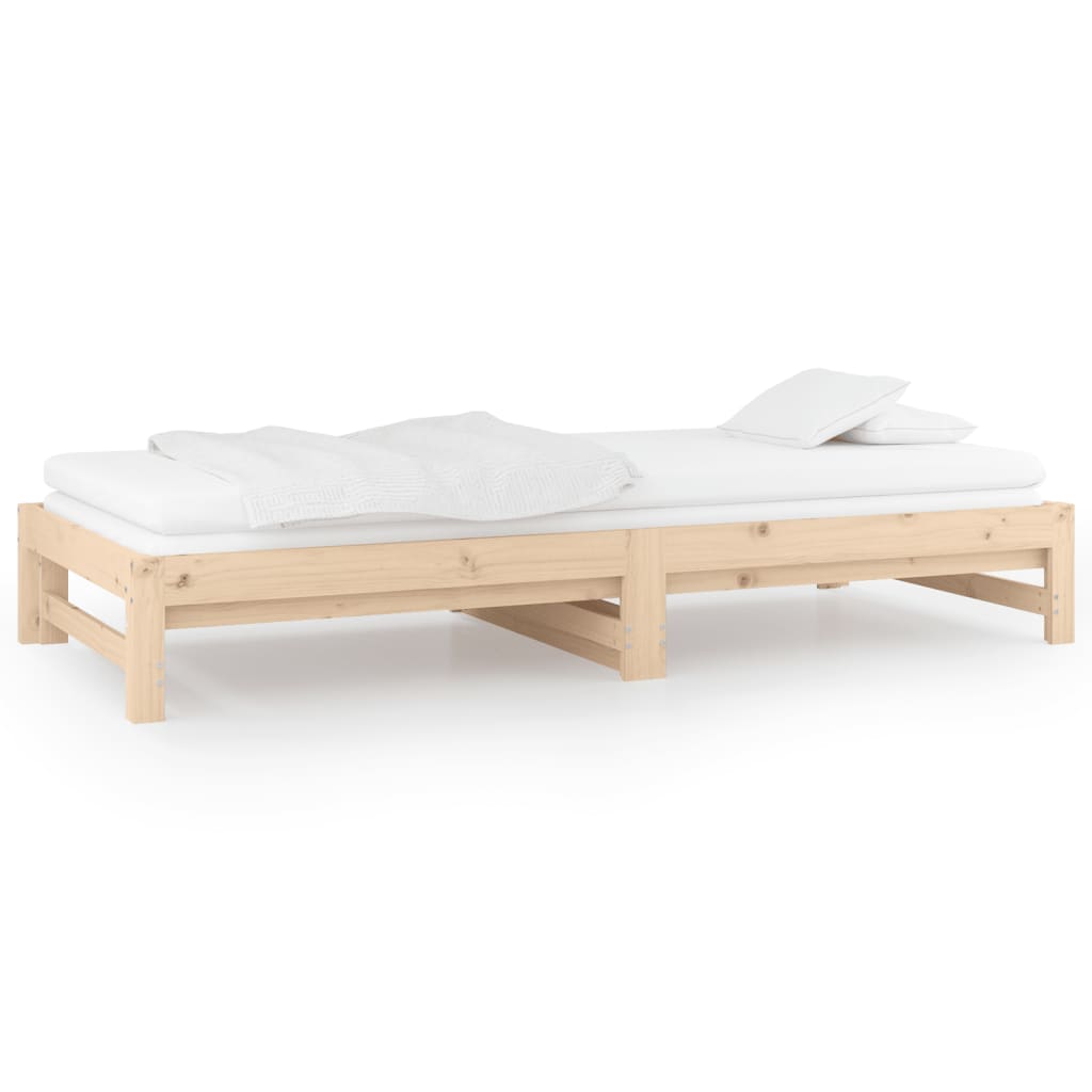 vidaXL Sofá cama extraíble madera maciza de pino 2x(80x200) cm