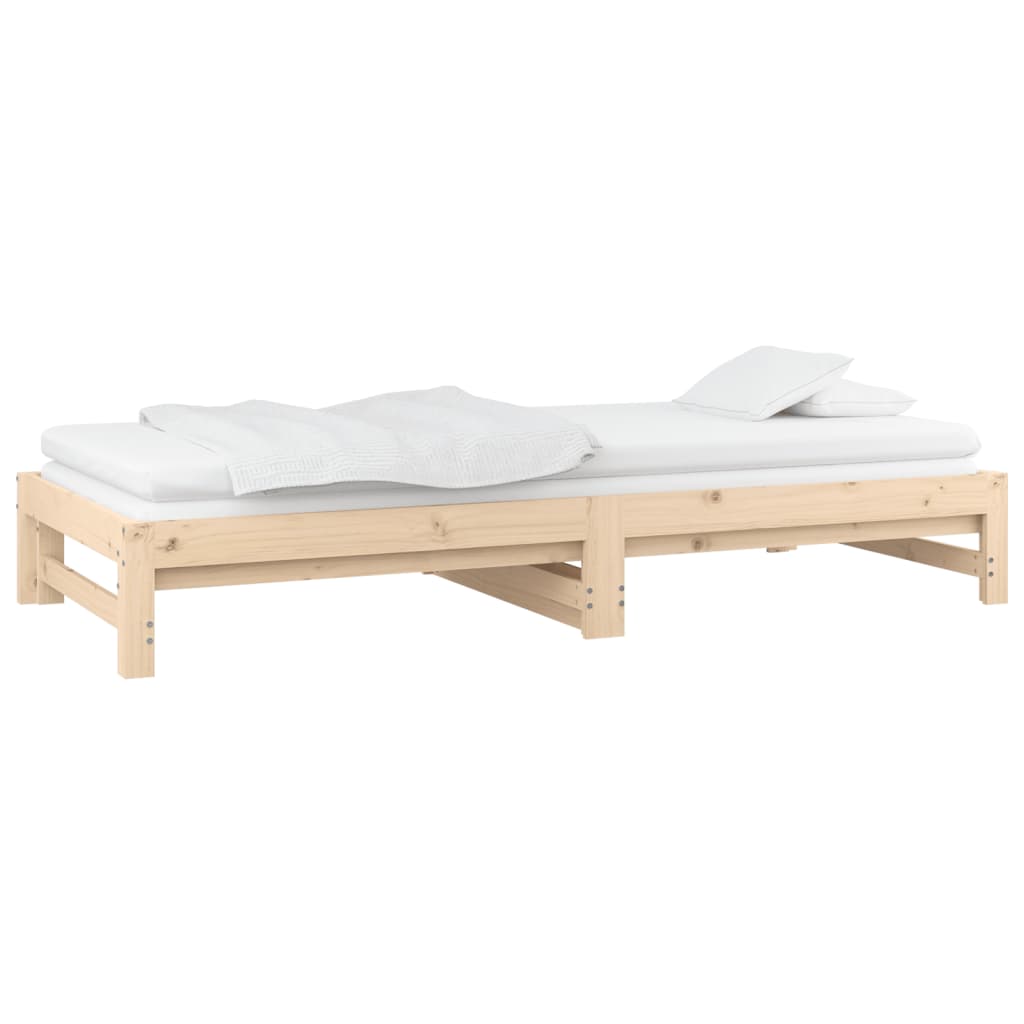 vidaXL Sofá cama extraíble madera maciza de pino 2x(80x200) cm