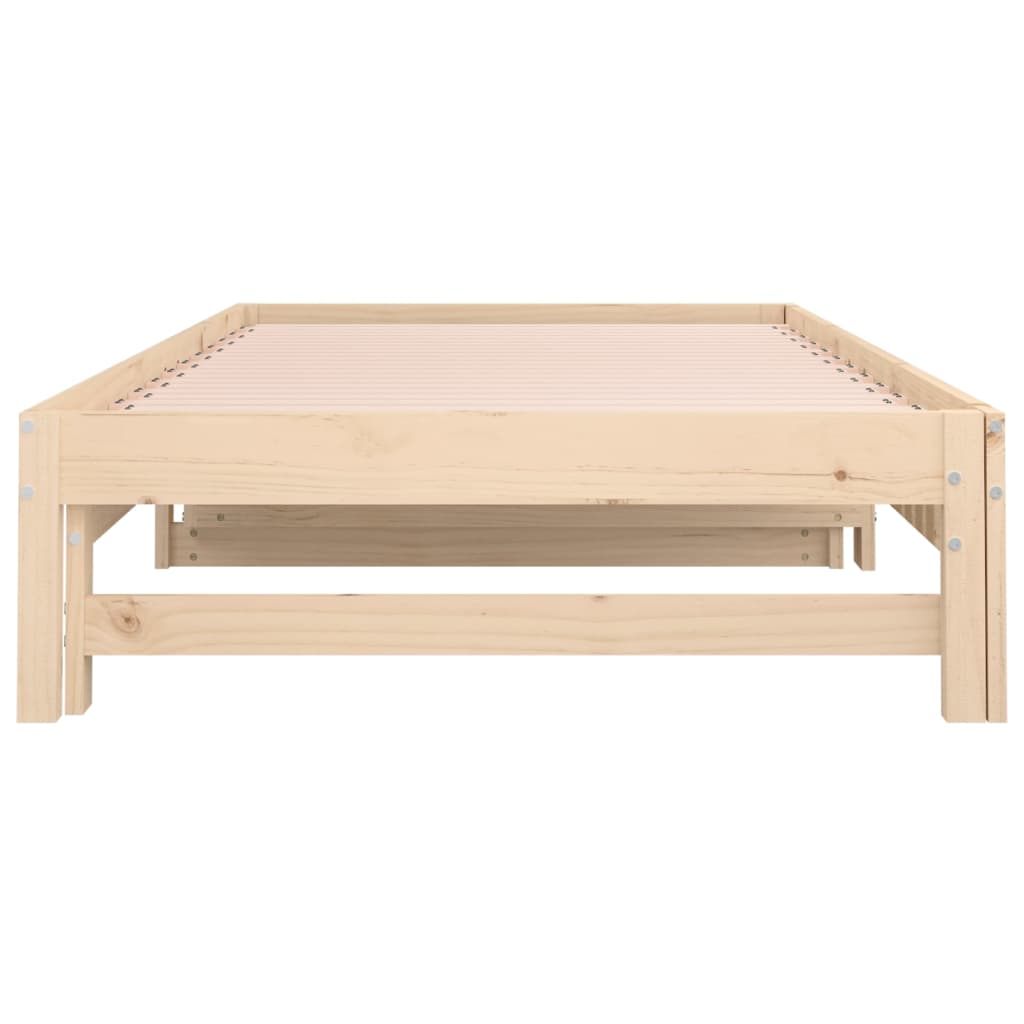 vidaXL Sofá cama extraíble madera maciza de pino 2x(80x200) cm