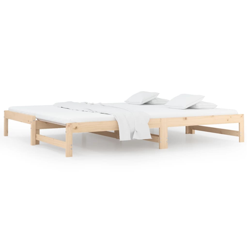 vidaXL Sofá cama extraíble madera maciza de pino 2x(90x190) cm