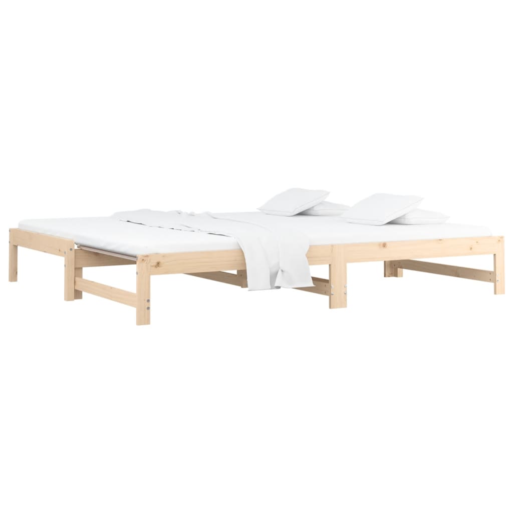 vidaXL Sofá cama extraíble madera maciza de pino 2x(90x190) cm