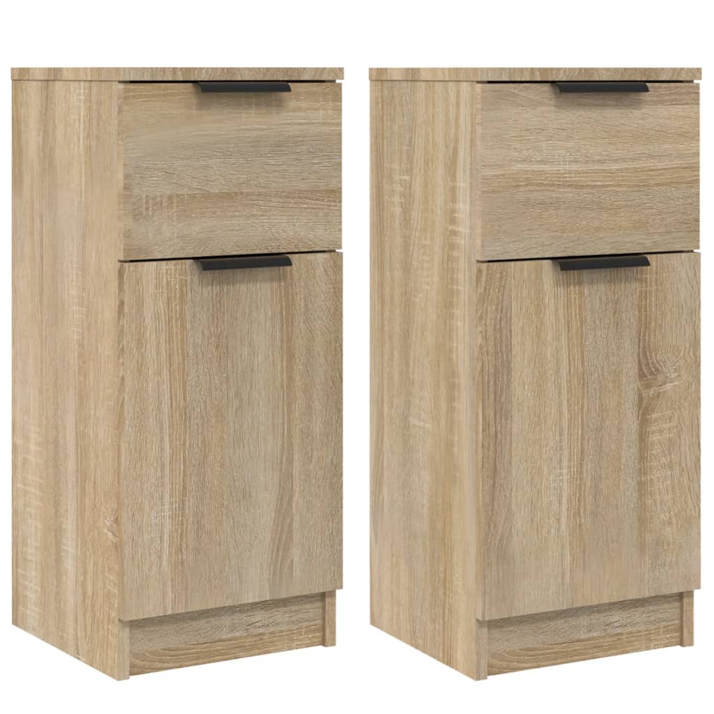 vidaXL Aparadores 2 uds madera contrachapada roble Sonoma 30x30x70 cm