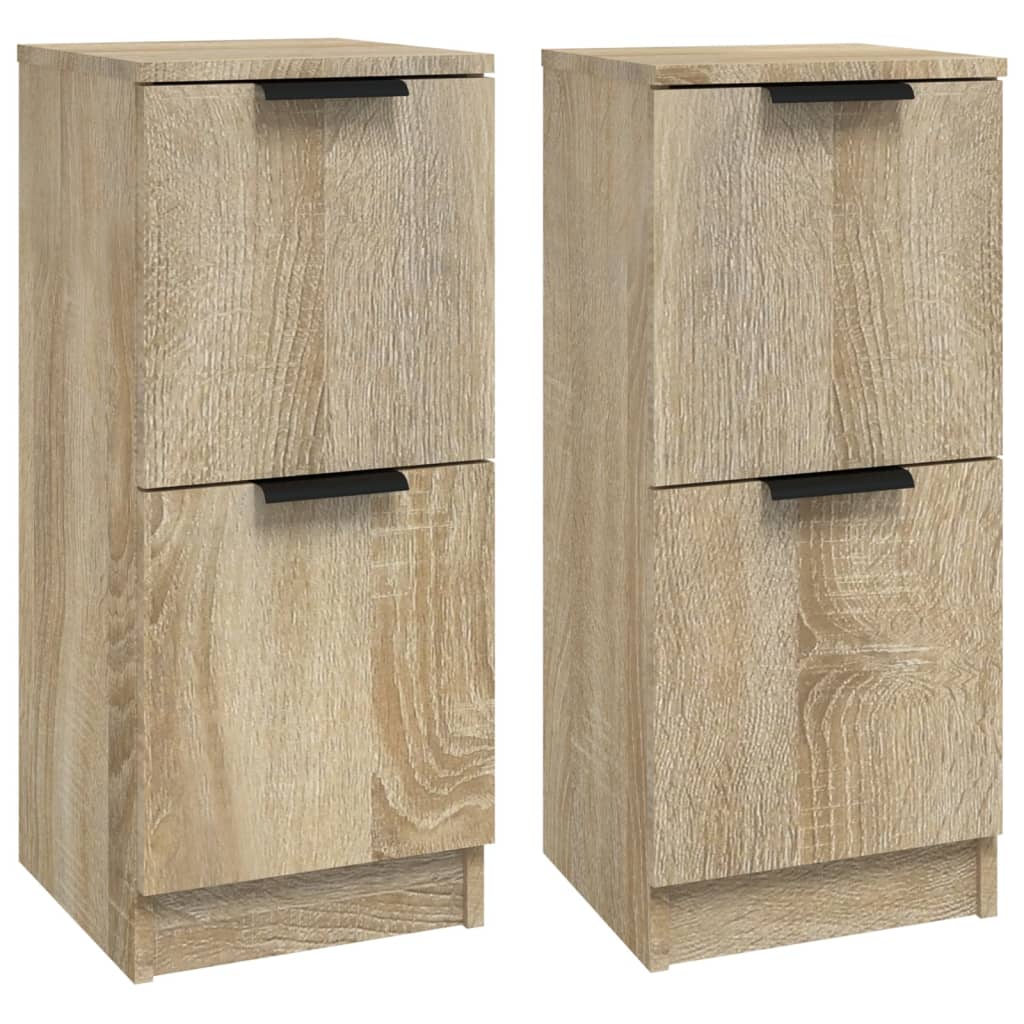 vidaXL Aparadores 2 uds madera contrachapada roble Sonoma 30x30x70 cm