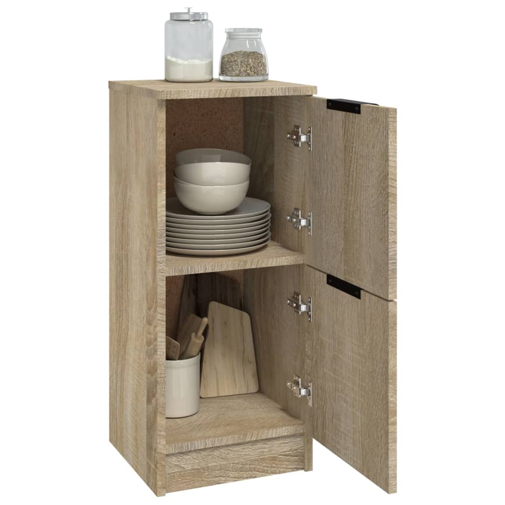 vidaXL Aparadores 2 uds madera contrachapada roble Sonoma 30x30x70 cm