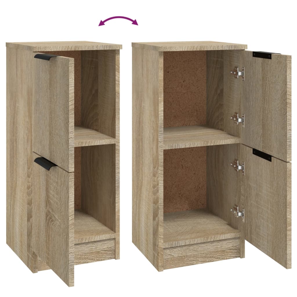 vidaXL Aparadores 2 uds madera contrachapada roble Sonoma 30x30x70 cm