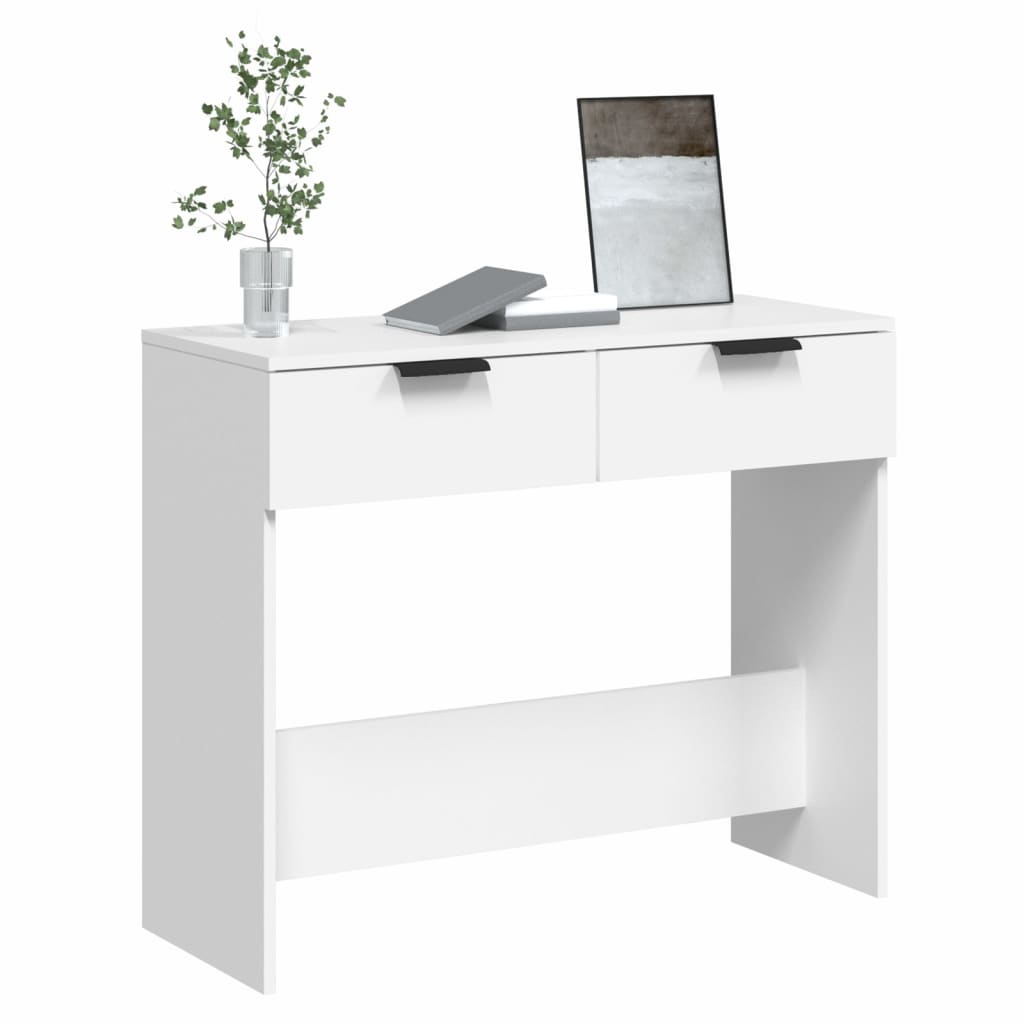 vidaXL Mesa consola de madera contrachapada blanco 90x36x75 cm