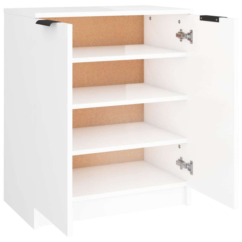 vidaXL Mueble zapatero madera contrachapada blanco brillo 59x35x70 cm