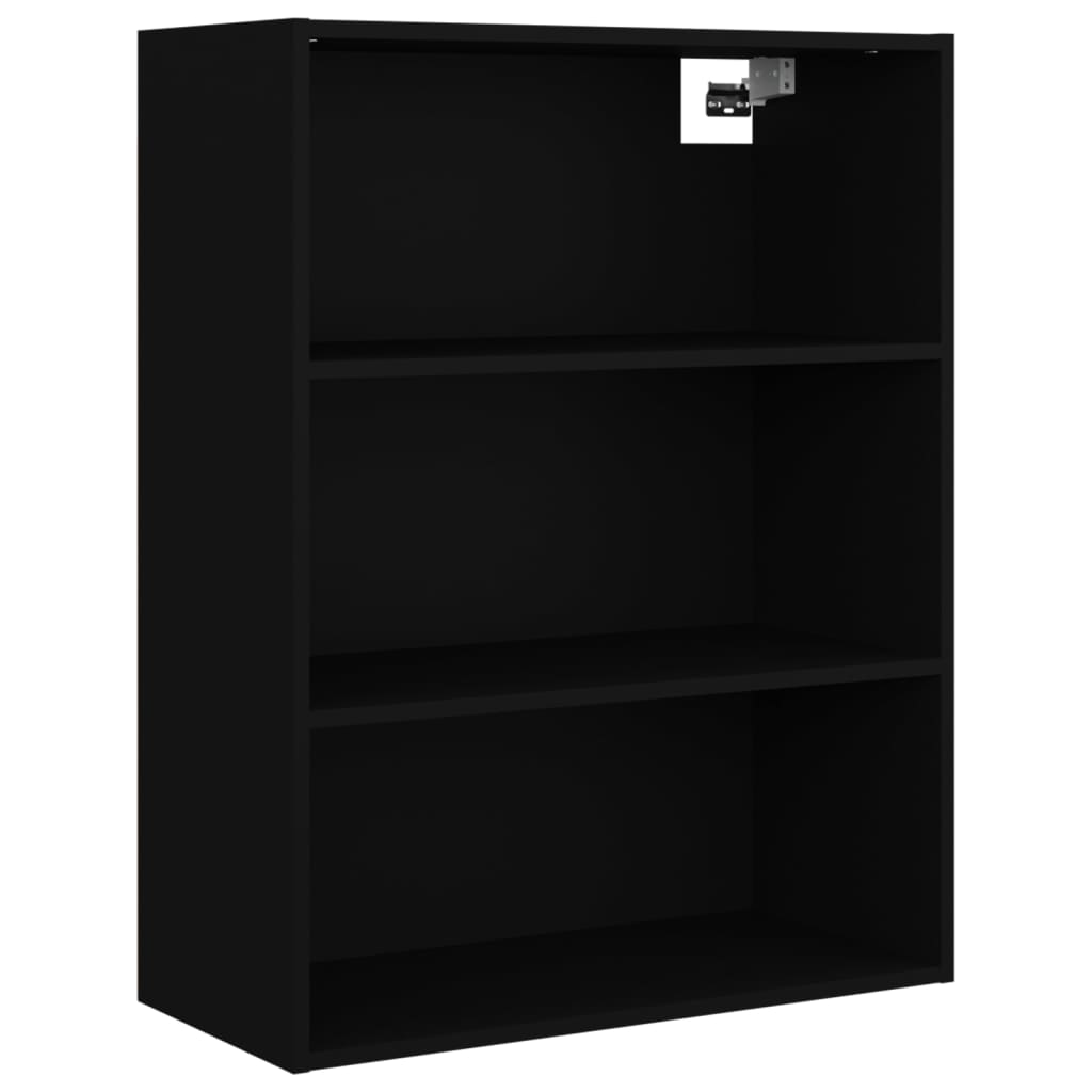 vidaXL Armario colgante de pared negro 69,5x32,5x90 cm