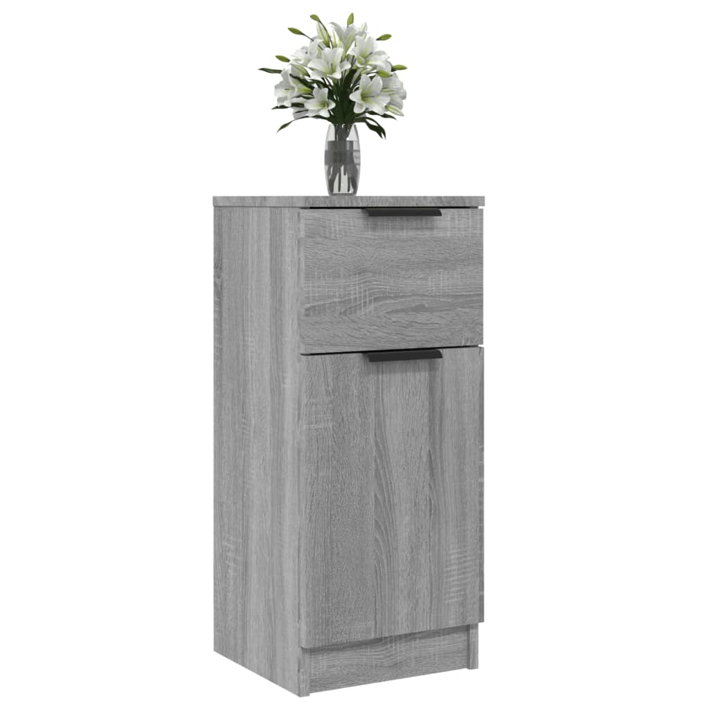 vidaXL Aparadores 2 uds madera contrachapada gris Sonoma 30x30x70 cm