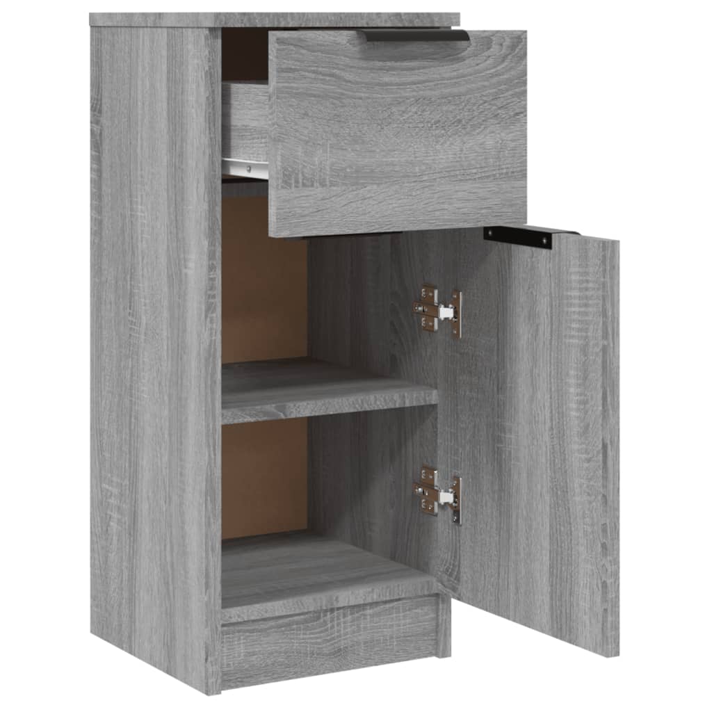 vidaXL Aparadores 2 uds madera contrachapada gris Sonoma 30x30x70 cm