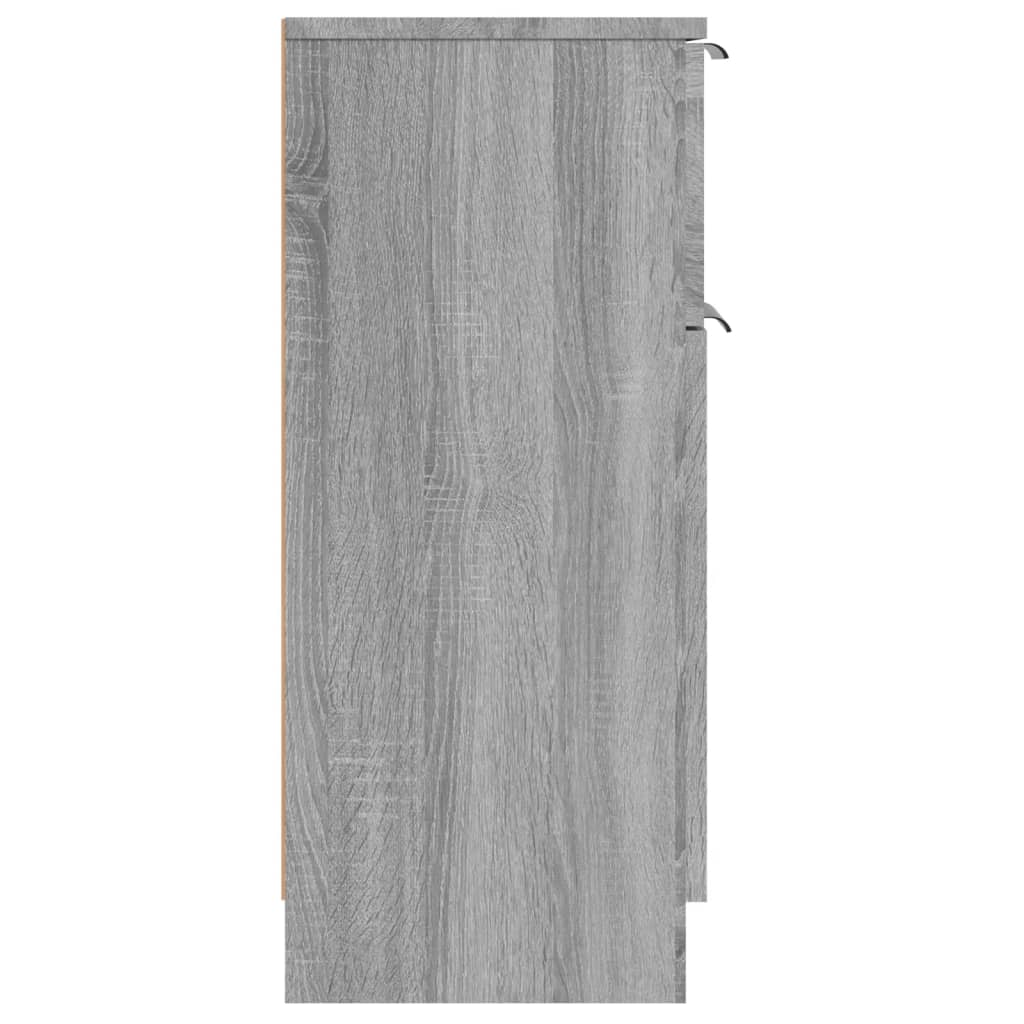 vidaXL Aparadores 2 uds madera contrachapada gris Sonoma 30x30x70 cm