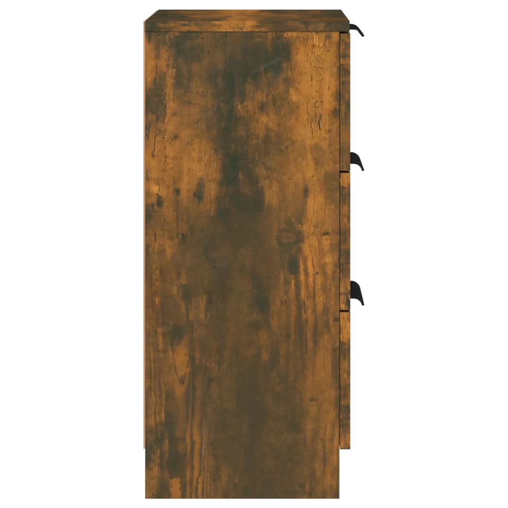 vidaXL Aparadores 2 uds madera contrachapada roble ahumado 30x30x70 cm