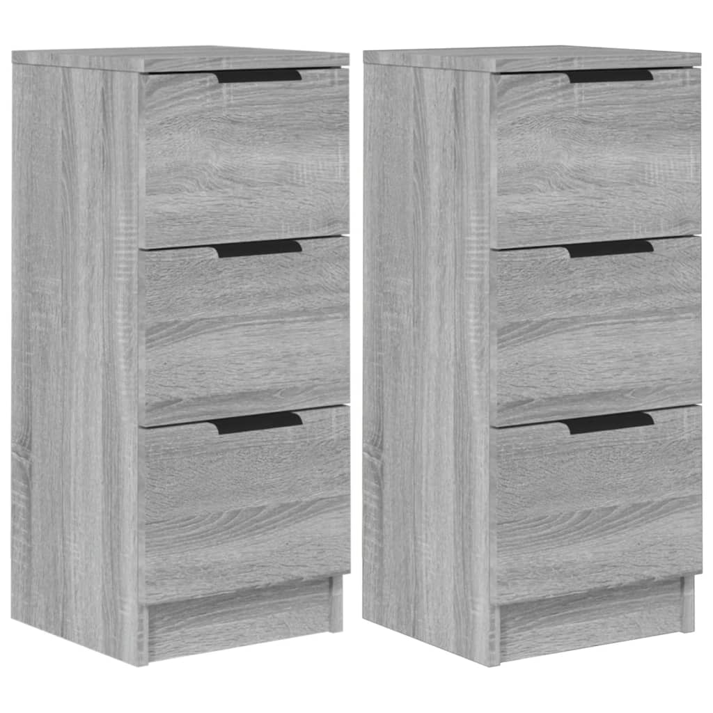 vidaXL Aparadores 2 uds madera contrachapada gris Sonoma 30x30x70 cm