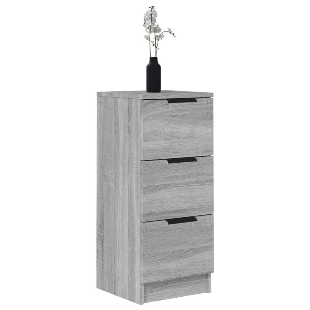 vidaXL Aparadores 2 uds madera contrachapada gris Sonoma 30x30x70 cm