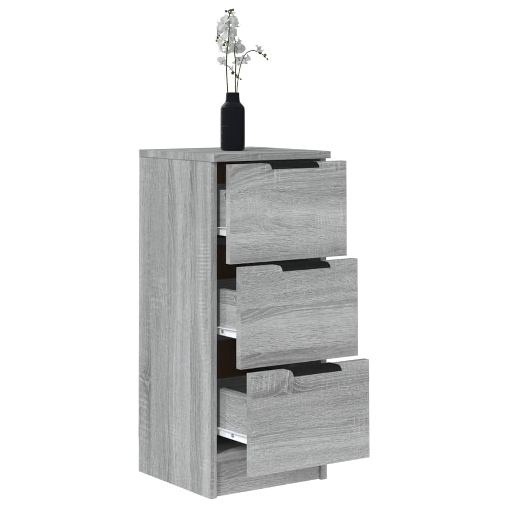 vidaXL Aparadores 2 uds madera contrachapada gris Sonoma 30x30x70 cm