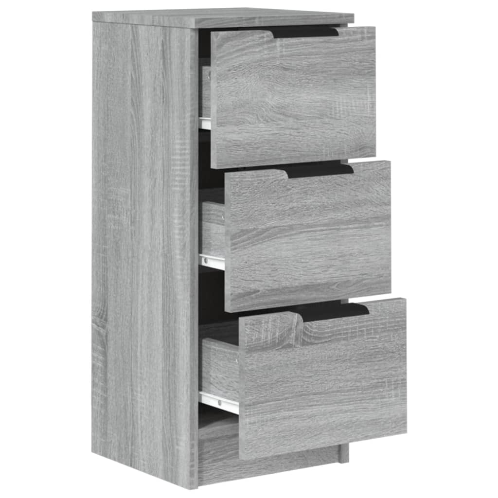 vidaXL Aparadores 2 uds madera contrachapada gris Sonoma 30x30x70 cm