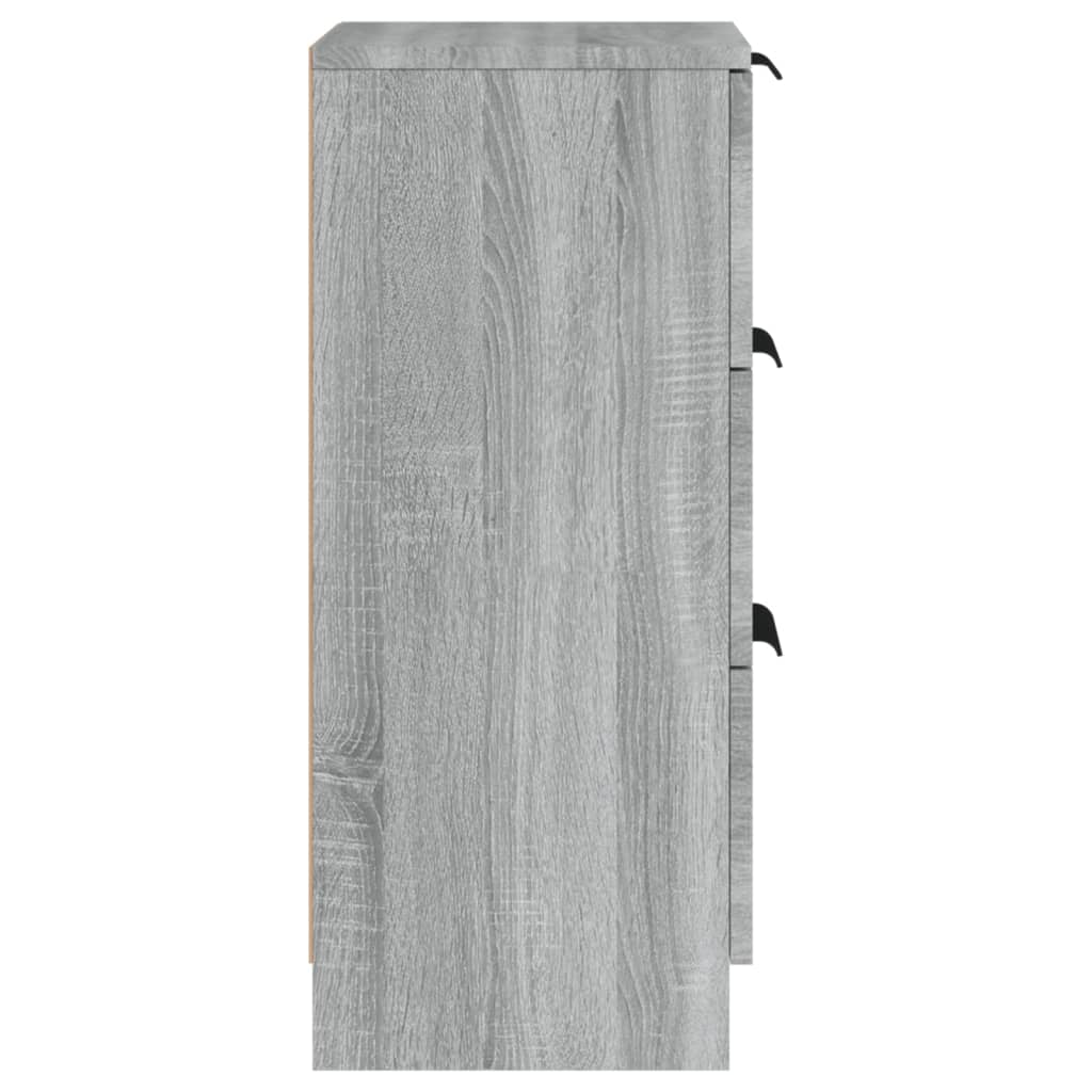 vidaXL Aparadores 2 uds madera contrachapada gris Sonoma 30x30x70 cm