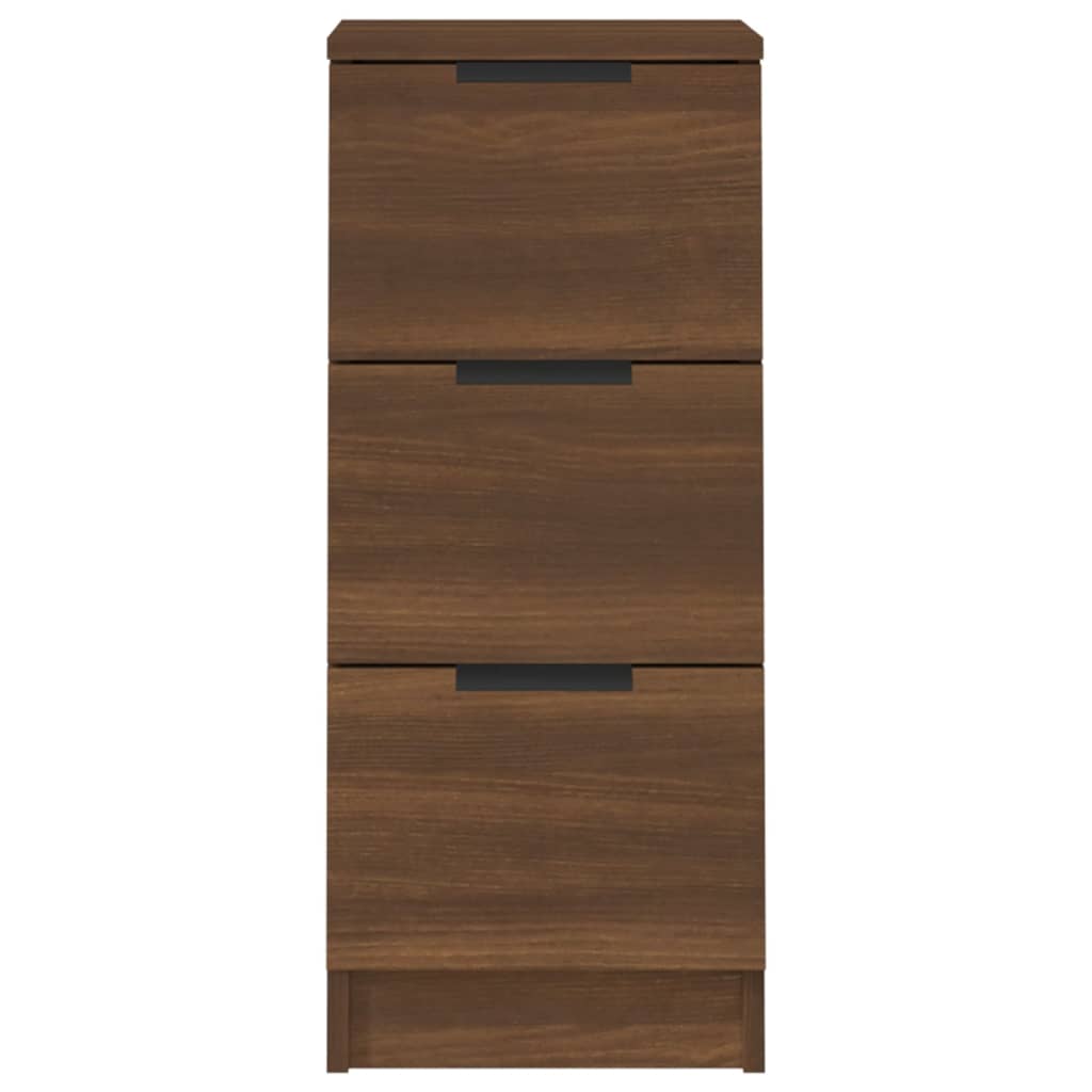 vidaXL Aparadores 2 uds madera contrachapada marrón roble 30x30x70 cm