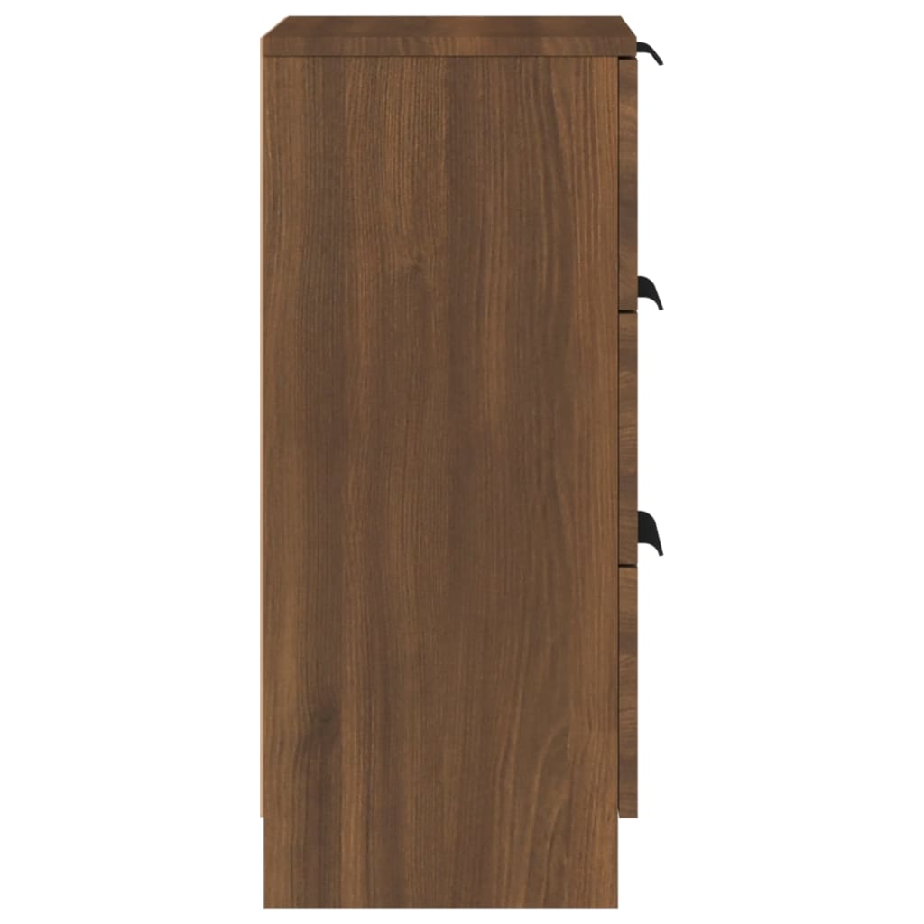 vidaXL Aparadores 2 uds madera contrachapada marrón roble 30x30x70 cm