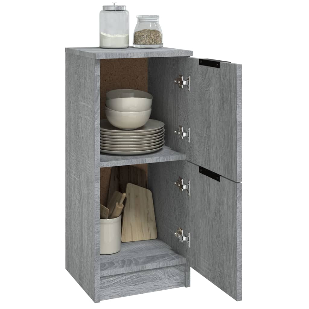 vidaXL Aparadores 2 uds madera contrachapada gris Sonoma 30x30x70 cm