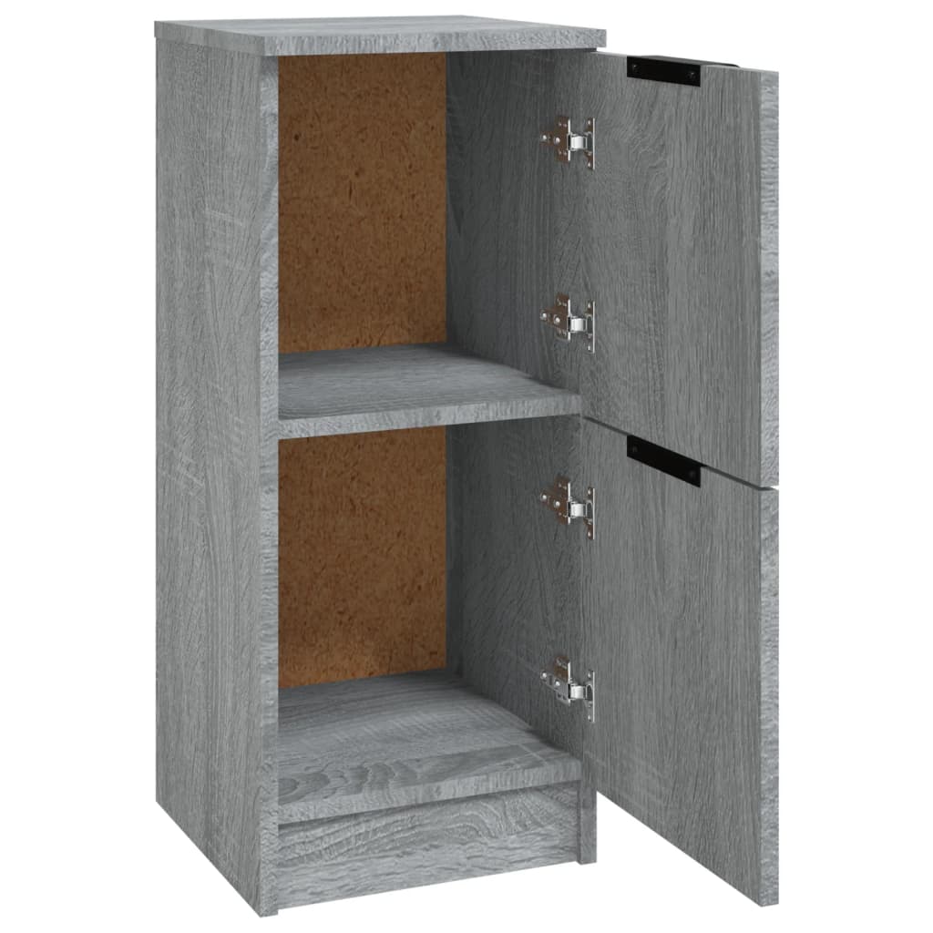 vidaXL Aparadores 2 uds madera contrachapada gris Sonoma 30x30x70 cm