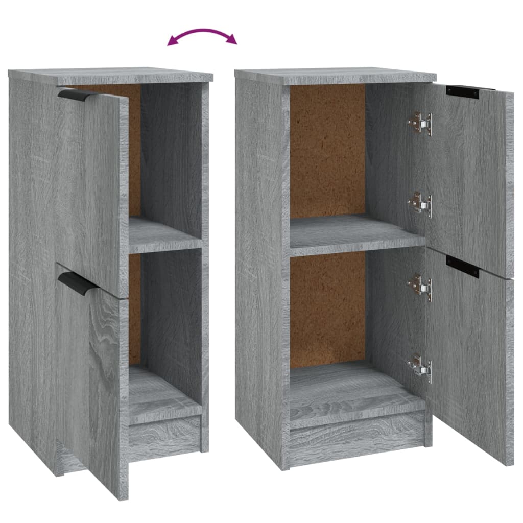 vidaXL Aparadores 2 uds madera contrachapada gris Sonoma 30x30x70 cm