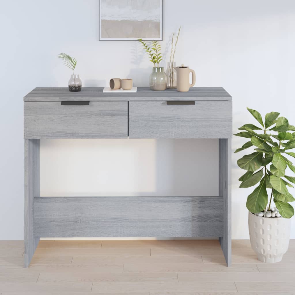 vidaXL Mesa consola madera contrachapada gris Sonoma 90x36x75 cm