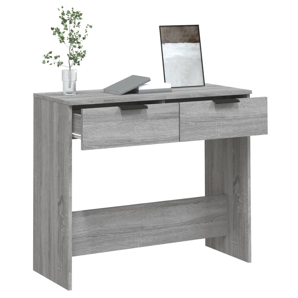 vidaXL Mesa consola madera contrachapada gris Sonoma 90x36x75 cm