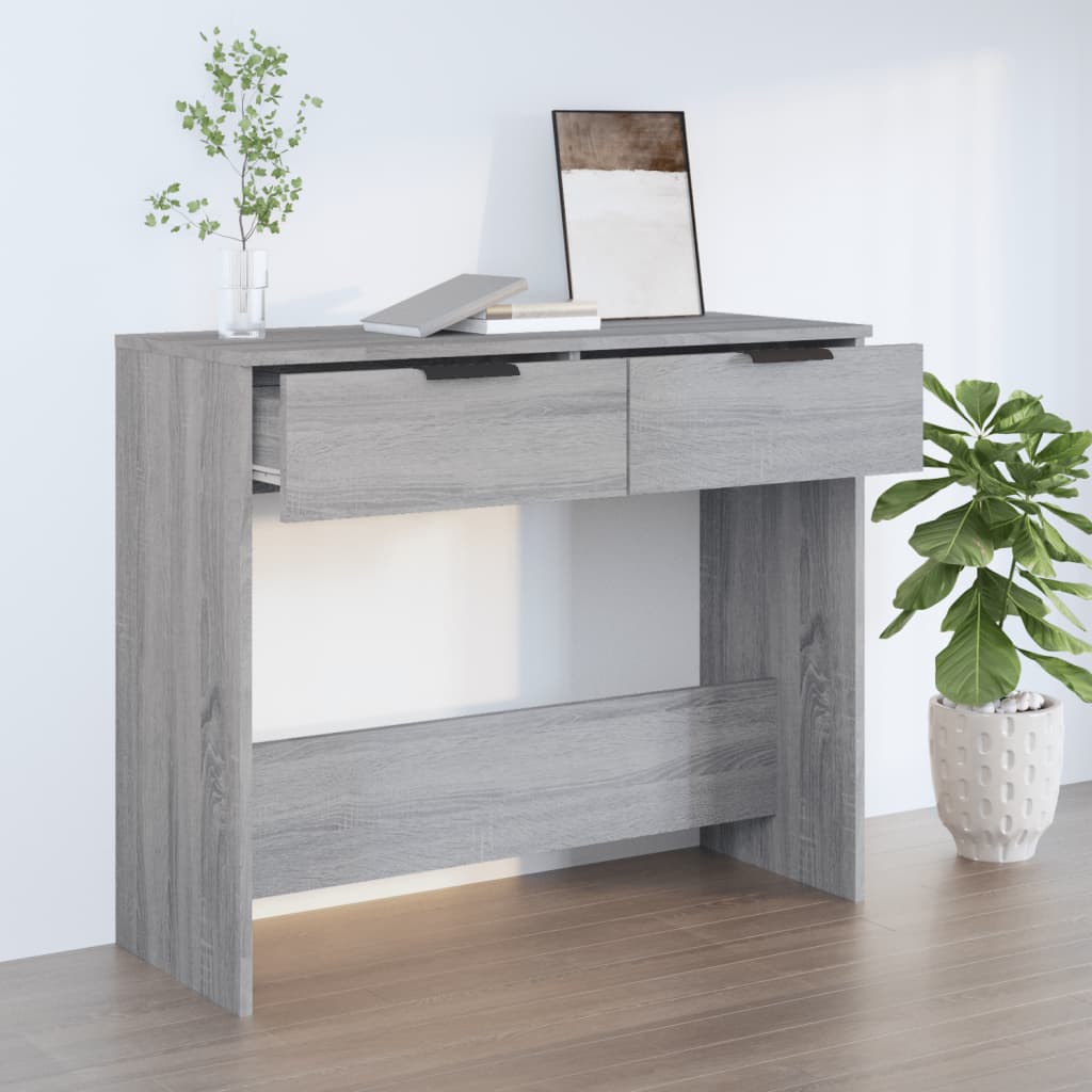 vidaXL Mesa consola madera contrachapada gris Sonoma 90x36x75 cm