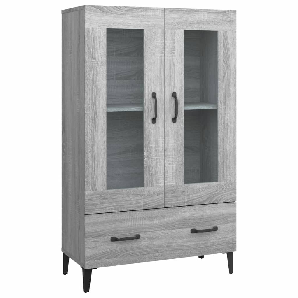 vidaXL Aparador alto de madera contrachapada gris Sonoma 70x31x115 cm