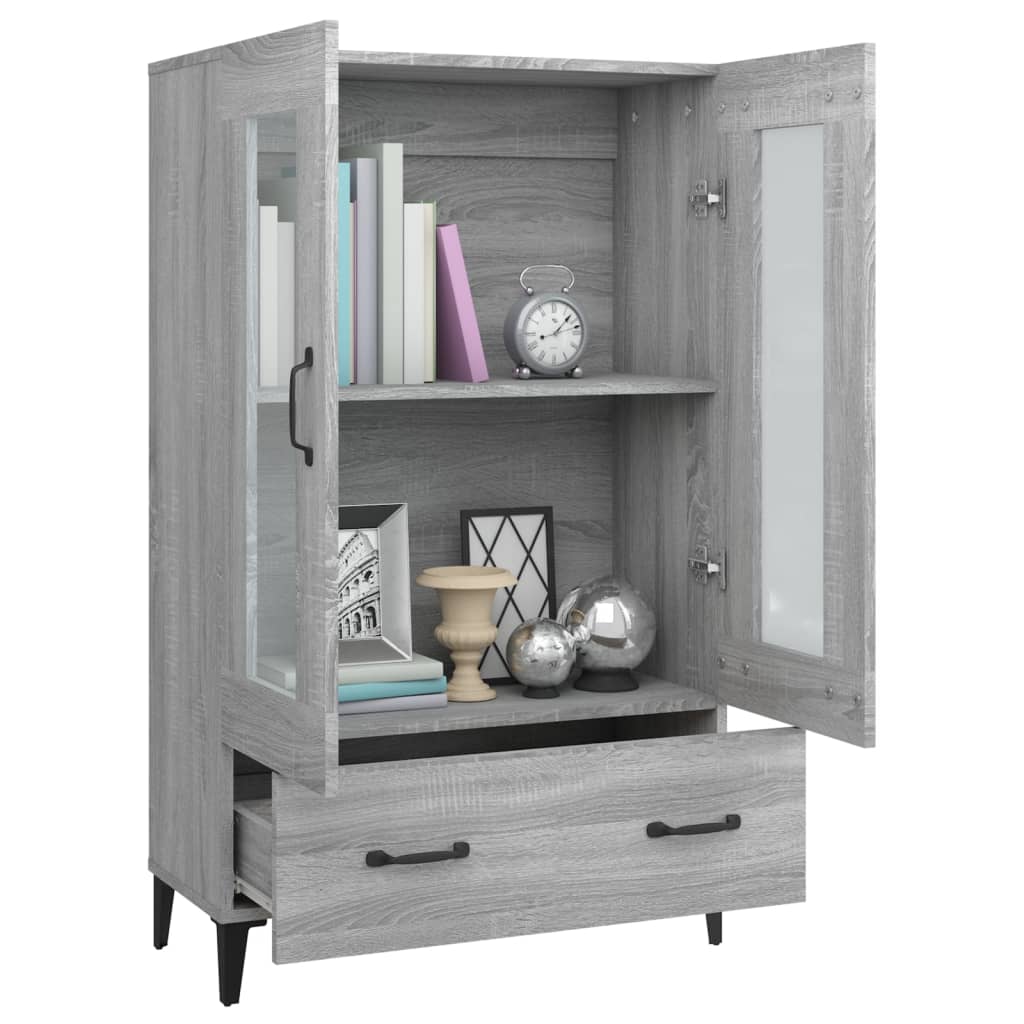 vidaXL Aparador alto de madera contrachapada gris Sonoma 70x31x115 cm