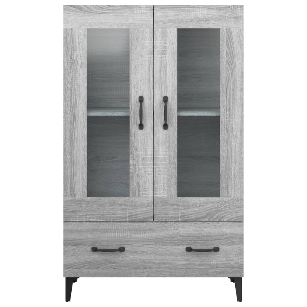 vidaXL Aparador alto de madera contrachapada gris Sonoma 70x31x115 cm