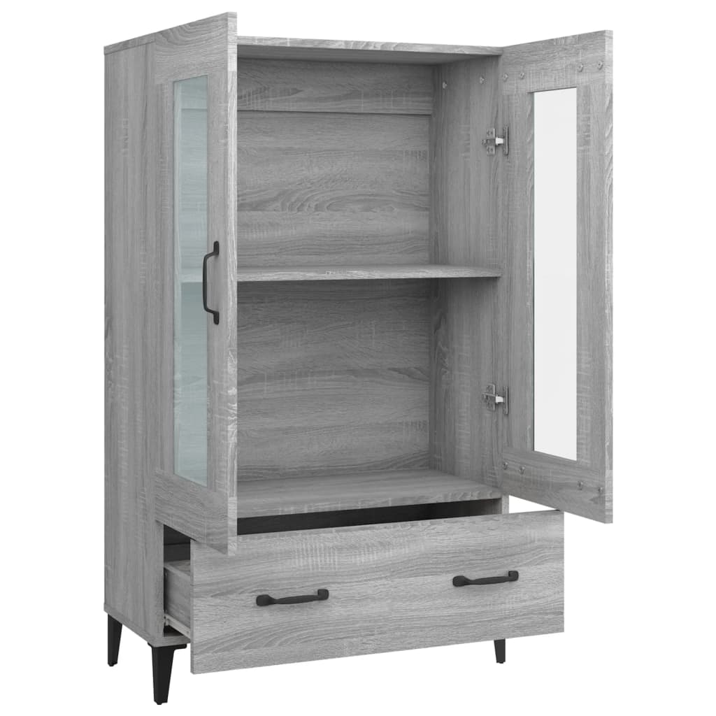 vidaXL Aparador alto de madera contrachapada gris Sonoma 70x31x115 cm