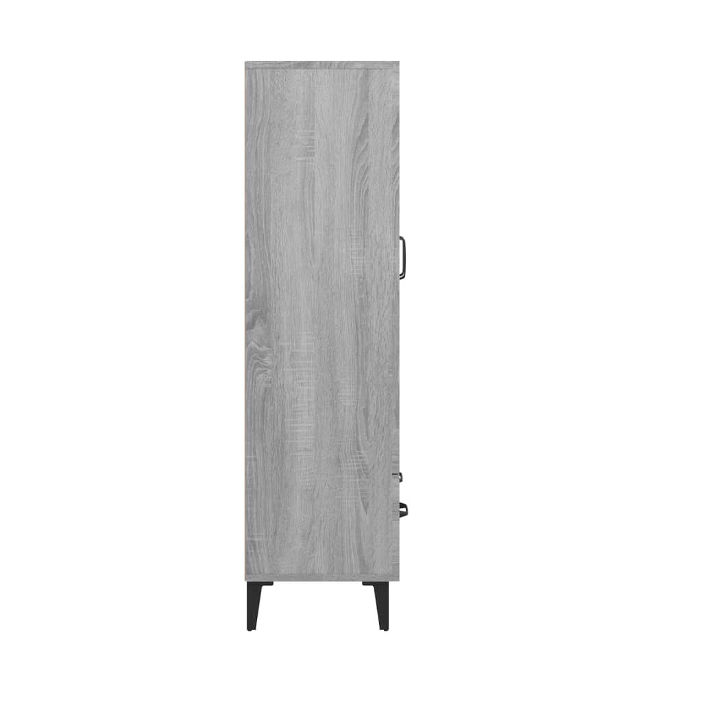 vidaXL Aparador alto de madera contrachapada gris Sonoma 70x31x115 cm