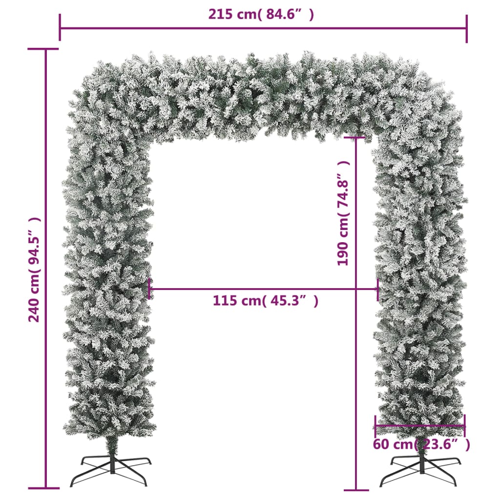 vidaXL Arco de navidad con aspecto nevado 240 cm