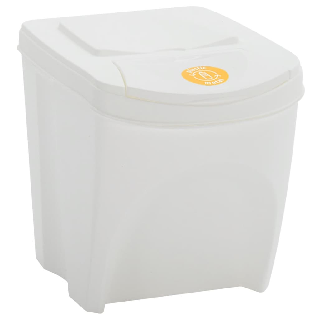 vidaXL Cubos de basura apilables 4 uds polipropileno blanco 100 L