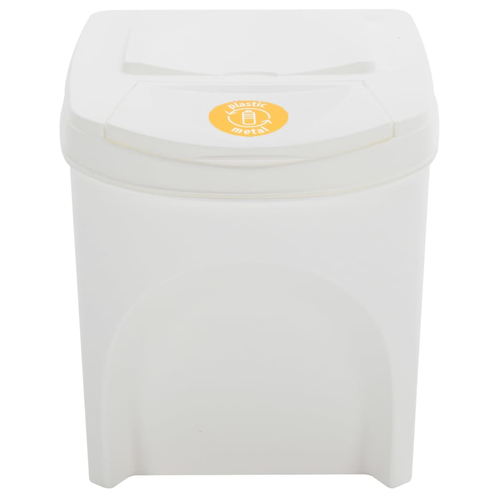 vidaXL Cubos de basura apilables 4 uds polipropileno blanco 100 L