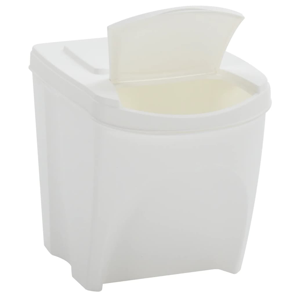 vidaXL Cubos de basura apilables 4 uds polipropileno blanco 100 L