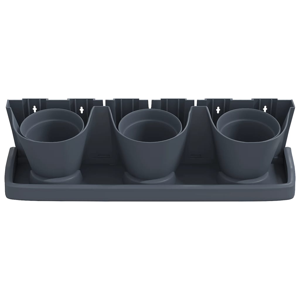 vidaXL Set de plantas jardín vertical 12 uds polipropileno antracita