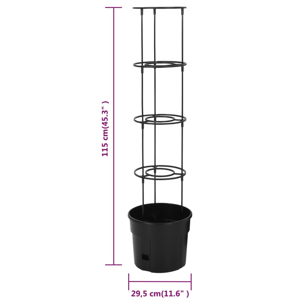 vidaXL Macetero para tomates polipropileno antracita Ø29,5x115 cm