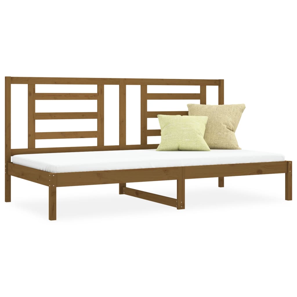 vidaXL Sofá cama madera maciza de pino marrón miel 90x200 cm