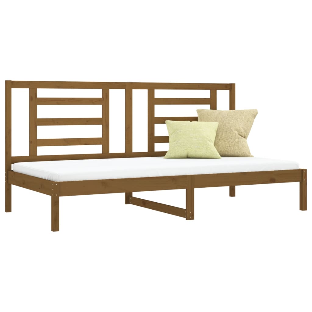 vidaXL Sofá cama madera maciza de pino marrón miel 90x200 cm