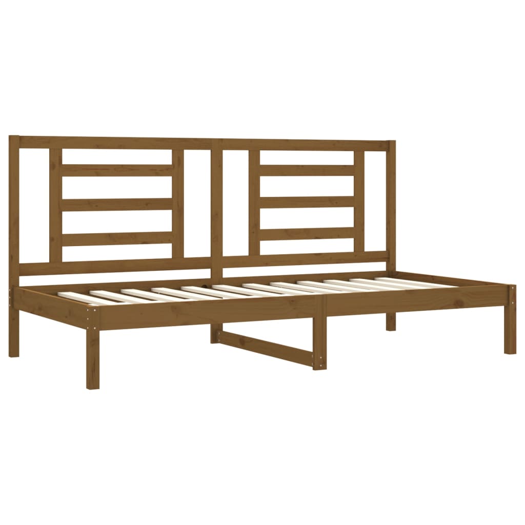 vidaXL Sofá cama madera maciza de pino marrón miel 90x200 cm