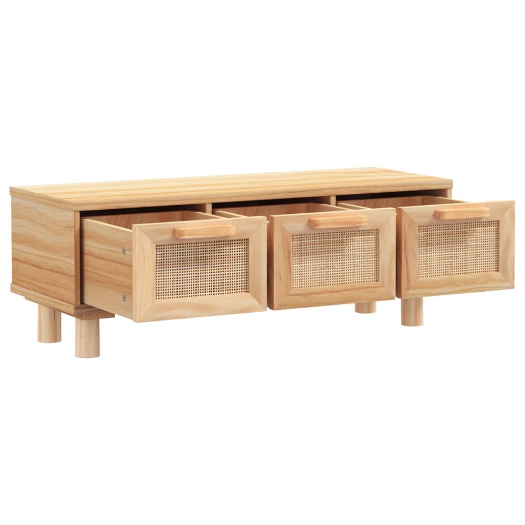 vidaXL Mesa de centro madera contrachapada y pino marrón 80x40x30 cm