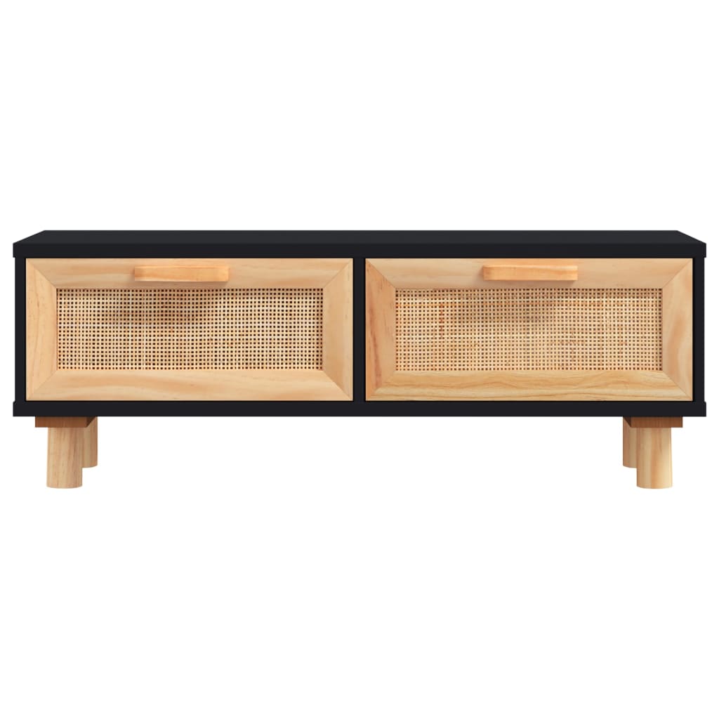 vidaXL Mesa de centro madera contrachapada y de pino negro 80x40x30 cm